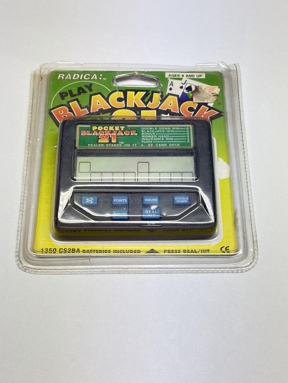 Radica Pocket Blackjack 21 Electronic Handheld Casino Game Vintage Retro Tested